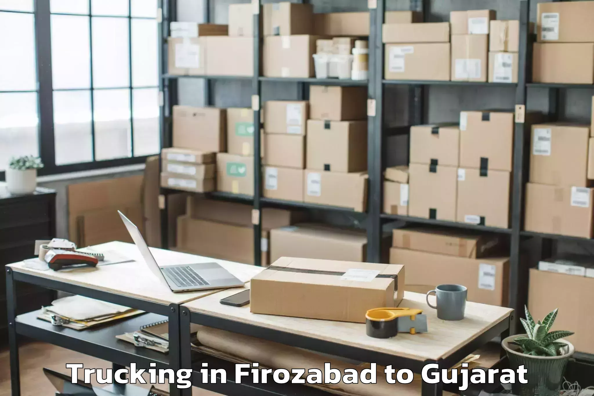 Book Firozabad to Rajkot Trucking Online